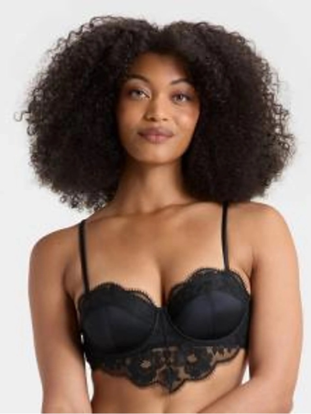 Auden Black Lace Longline Balconette Bra
